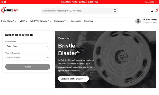 Nuevo Webshop MontiPower Latam – Compra Herramientas de Preparación de Superficies Online