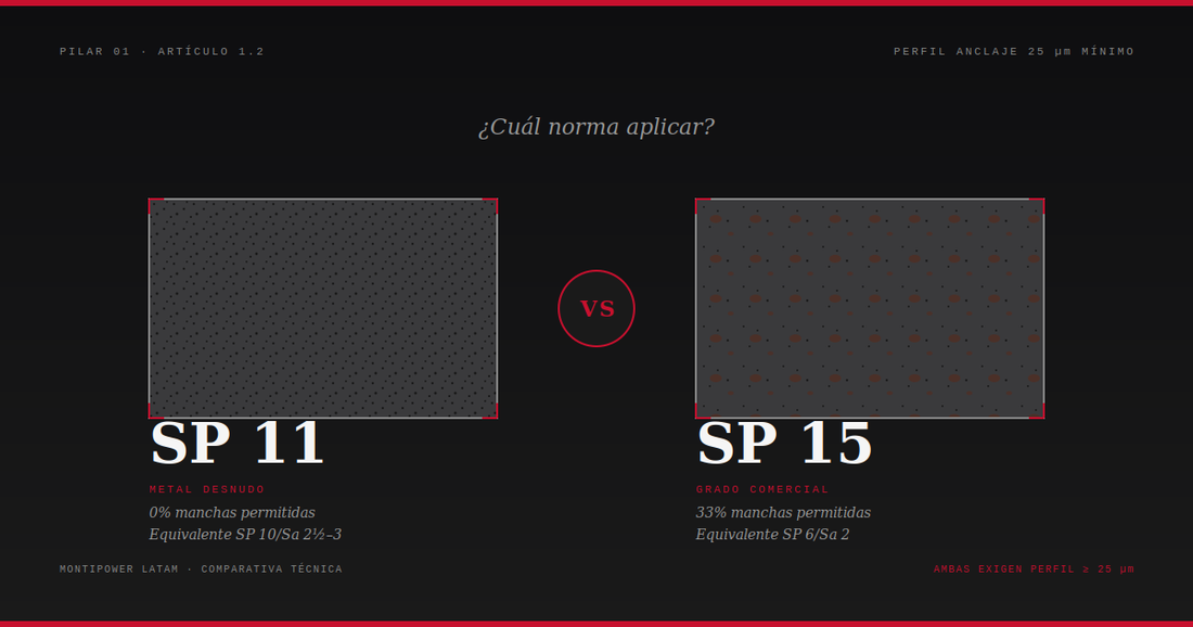 SSPC SP 11 vs SP 15: ¿cuál norma aplicar en mantenimiento industrial?