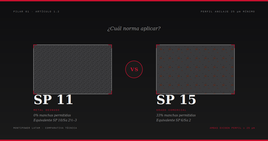 SSPC SP 11 vs SP 15: ¿cuál norma aplicar en mantenimiento industrial?
